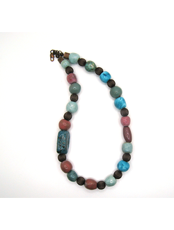 Бусы из авторской керамики "Радость"