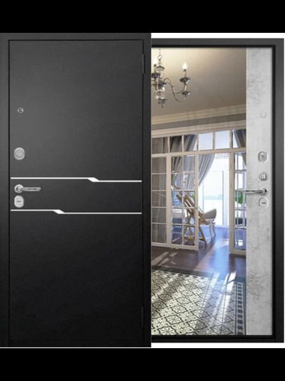 Дверь АНТАРЕС букле черный Магнум штукатурка светлая