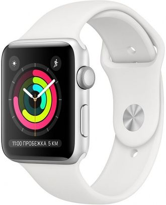 Apple Watch Series 3  42 ММ СЕРЕБРИСТЫЙ БЕЛЫЙ СПОРТИВНЫЕ купить в Красноярске