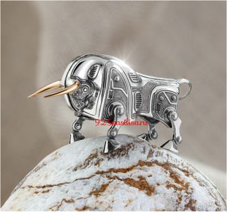 Колокольчик "WMB 21" White Metal Bull (Белый металлический бык)