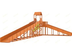 Зимняя деревянная горка "IgraGrad Snow Fox 12 м" с двумя скатами мод.2 фото