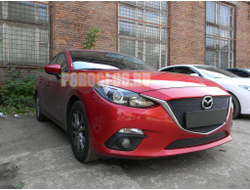 Защита радиатора Mazda 3 2013-2016 black низ PREMIUM