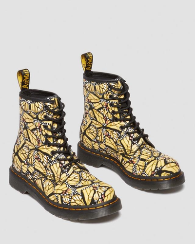 Ботинки Dr Martens 1460 Pascal Butterfly Print Suede Yellow