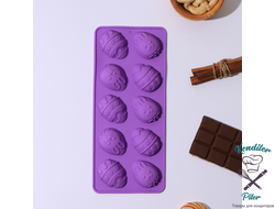 Форма для льда и шоколада «Пасха», 22×11×3 см, 10 ячеек, цвет МИКС