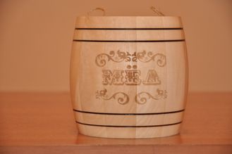 Бочонок для меда 0.5 литров резанная