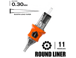 11 RLLT/0.30 Round Liner long taper - "INKin EZ tattoo"