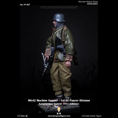 Немецкий пулеметчик в Арденнах, специальная версия - КОЛЛЕКЦИОННАЯ ФИГУРКА 1/6 Discover History Series MG42 Machine Gunner at Ardennes Special Edition (FP007B) - Facepoolfigure