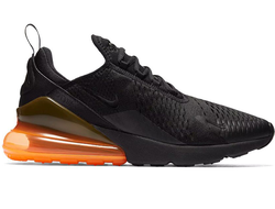 Nike Air Max 270 черные с оранжевой пяткой