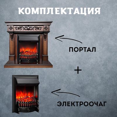 Электрокамин Глория LO с очагом Fobos