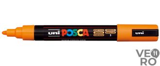 Акриловый Маркер Uni POSCA PC-5M 1,8-2,5мм, овальный наконечник, оранжево-желтый