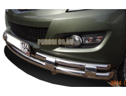 Защита переднего бампера двойная (верх+2 коротких )с перемычками d60/42 для Great wall Hover H5 (2010)