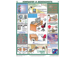 Плакаты "Компьютер и безопасность" (2 листа, размер 450х600)