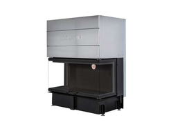 Каминная топка Дельта 1200 B три стекла принтинг черный шамот, Экокамин (Россия)