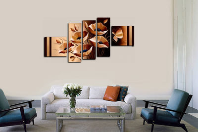 Модульная картина "Необычные цветы"