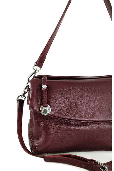 (АРТИКУЛ: 8396/22) СУМКА ЖЕНСКАЯ, НЕБОЛЬШАЯ, НАТУРАЛЬНАЯ КОЖА, БОРДОВАЯ, ДВА ОТДЕЛЕНИЯ, С ДВУМЯ ПЛЕЧЕВЫМИ РЕМНЯМИ