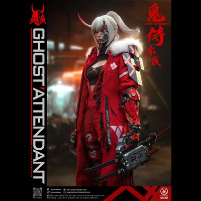 ПРЕДЗАКАЗ - Девушка-киборг (в красном) - Коллекционная фигурка 1/6 Ghost Attendant Red Remains (GS-002) - POPCOSTUME  ?ЦЕНА: 31900 РУБ.?