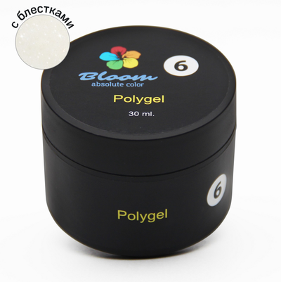 Полигель Bloom №06 - Молочный с блестками 30 мл