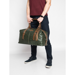 Кожаная дорожная сумка Campora Premium dark green (арт. 
4019-11)