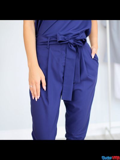 Брюки-бананы DOCLIKE DL216 Ниагара синие