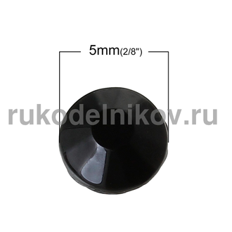 термостразы плоская спинка ss20 (5 мм), цвет-черный, материал-стекло, 5 гр/уп