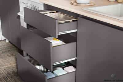 Денвер кухонный гарнитур 1,6 м Графит серый