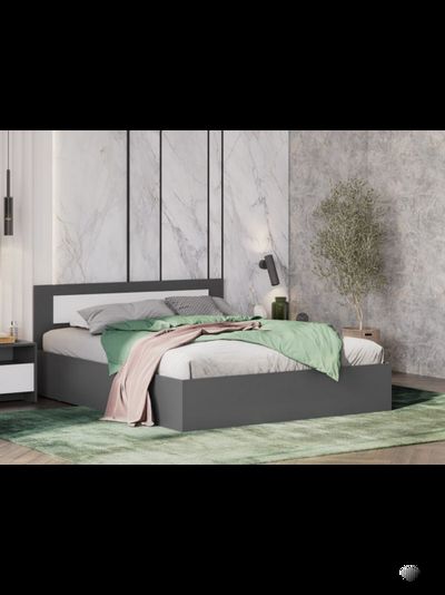 Дольче Кровать двойная 1,6*2,0 Графит/Белый (без основания)