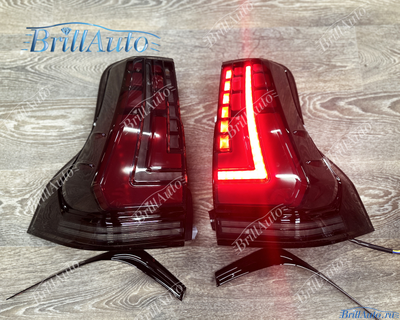 Стопы Toyota Land Cruiser Prado 150 2009-2024 с анимацией черные