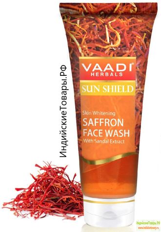 Осветляющий гель для умывания &quot;Шафран и Сандал&quot; от &quot;Ваади&quot; (Vaadi Whitening Saffron Face Wash), 60мл