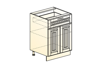 Бавария Шкаф рабочий L600 Старт (2 дв. гл. 1 ящ.)