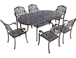 Обеденный комплект для сада из литого алюминия ASTRA 6