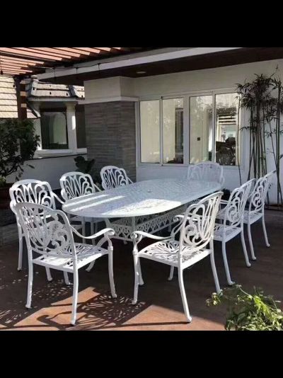 Обеденный комплект из литого алюминия Florence на восемь персон