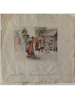 "Русская сказка" бумага акварель 1900-е годы