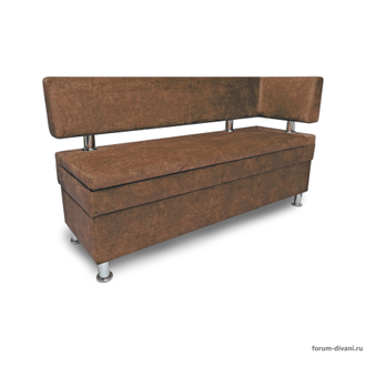 Кухонный ДИВАН "ФОРУМ-4" с боковой спинкой, Коричневый Правый