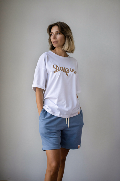 Женский костюм бело-голубой "Дари"