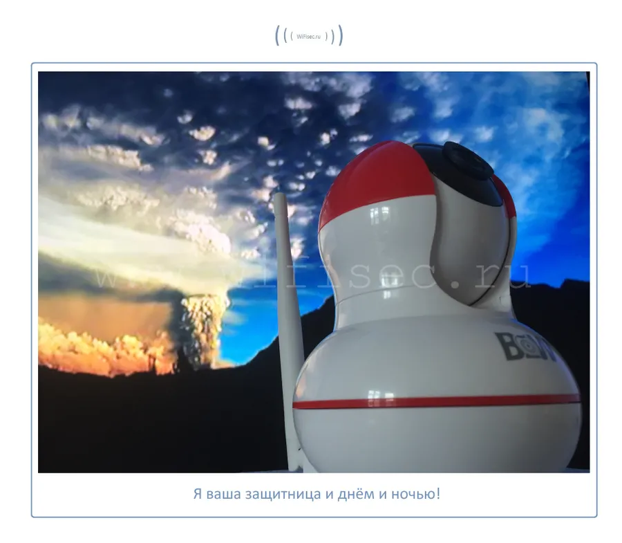 p2p WiFi видеокамера с поворотным механизмом и встроенным видеорегистратором. DE-WDWR