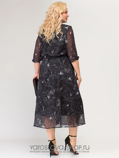 Шифоновое платье А-силуэта с цветочным принтом