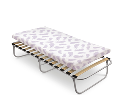 Кровать раскладная с ортопедическим основанием и мягким матрасом РК6-М, рисунок с перьями