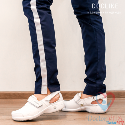 Брюки-слимы DOCLIKE SLIM DL233/1 синие с лампасами