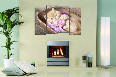 Модульная картина "Котенок с клубочком"