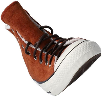 Зимние кеды Converse All Star с мехом коричневые