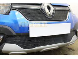 Защита радиатора Renault Logan Stepway 2018- / Renault Sandero Stepway 2018- black низ
