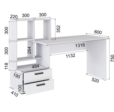 СКМ-5 компьютерный стол Сонома/Белый с тиснением