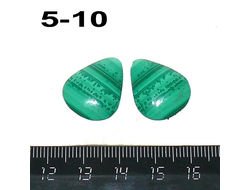 Малахит натуральный (кабошон) №5-10: пара - 4,0г - 20*17*3мм