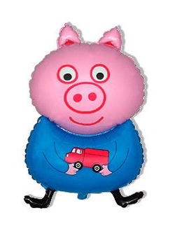 Фольгированный шар с гелием "Поросенок с машинкой" 80*46см