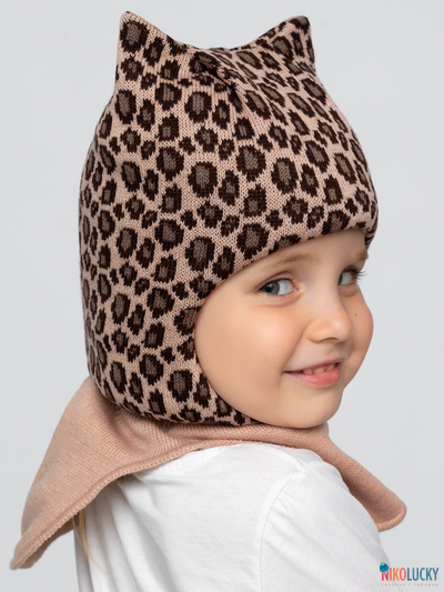 Шапка-шлем 24101-01 с утеплит,бежевый,коричневый 54-56