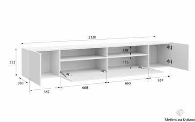 Сканди тумба под ТВ Белый/Белый Глянец