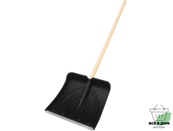 Лопата пластик с ал нак. 385х380 дер. чер. "СНЕЖОК"