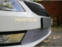 Защита радиатора Skoda Octavia А7 2013-2017 (Ambition,Elegance,Style) chrome PREMIUM