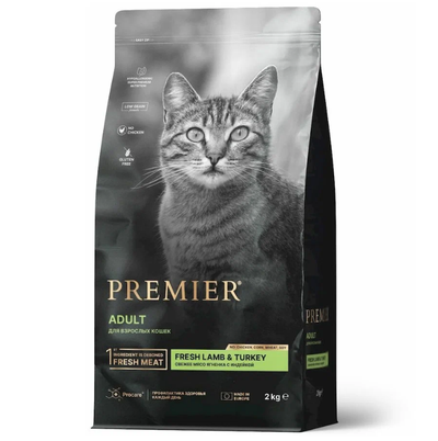 PREMIER (Премьер) сухой корм для кошек, Ягненок, индейка 2 кг