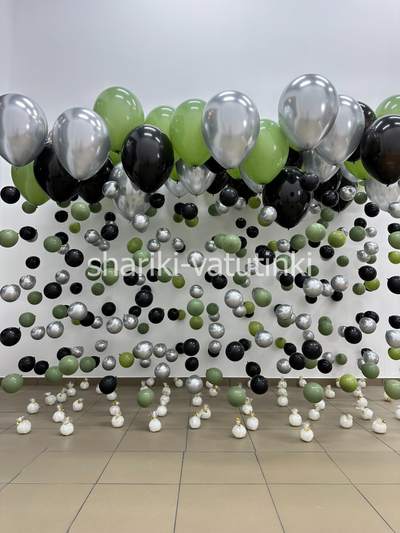 Оформление комнаты воздушными шарами цепочками с пузырями (50шт)